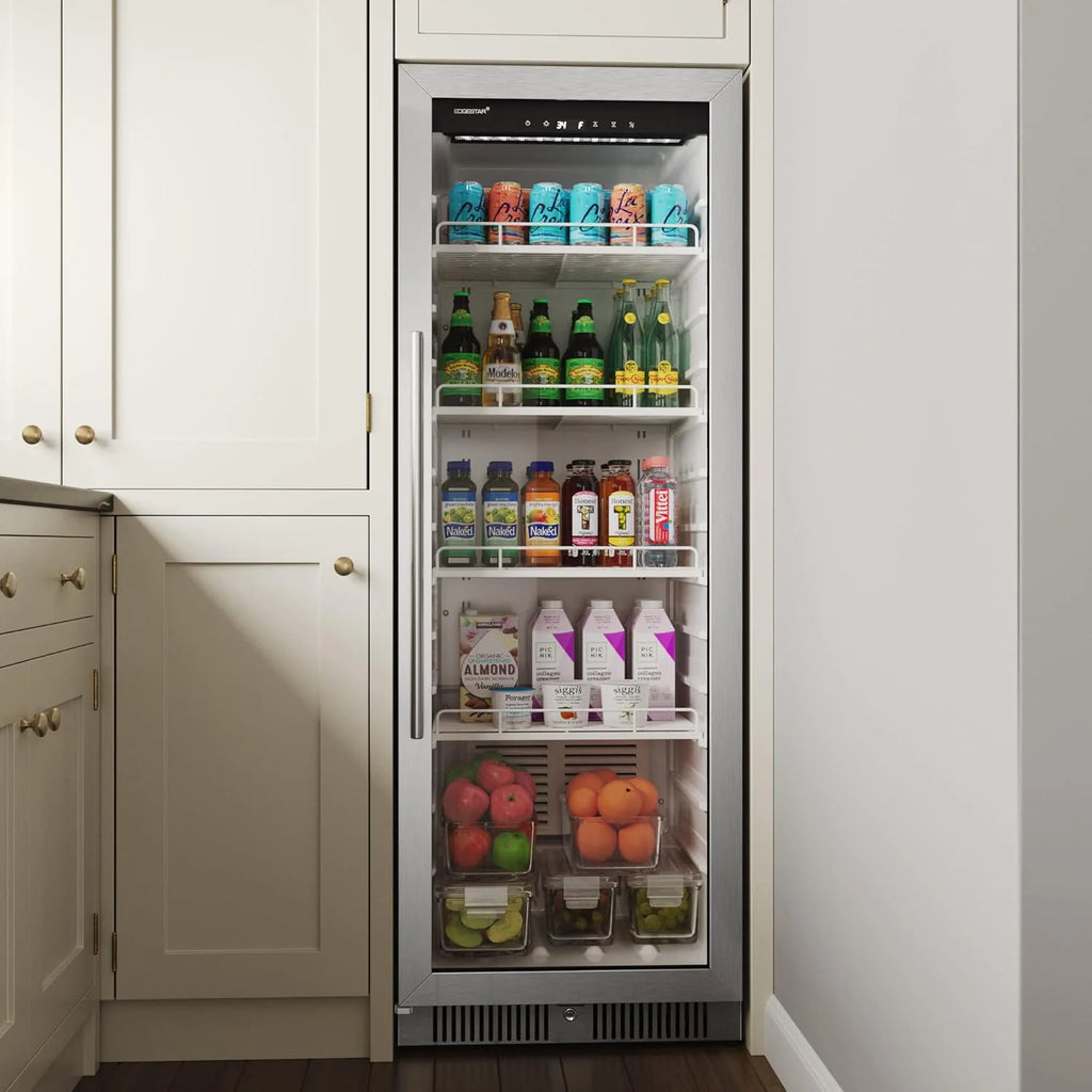 22" Wide 10.1 Cu. Ft. Commercial Beverage Merchandiser – Stainless Steel, Temp Alarm, Reversible Door