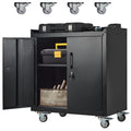 Garage Storage Cabinet with Wheels, 2 Door Tool Cabinet with Adjustable Shelves, Metal Lockable Tool Cabinet, Rolling Tool Chest for Home, 34 H x 30.3 L x 18 W, Assembly Required
