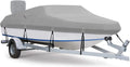 600D Waterproof Winter Boat Cover with Motor Cover 17-19 ft Fits Bass Boat