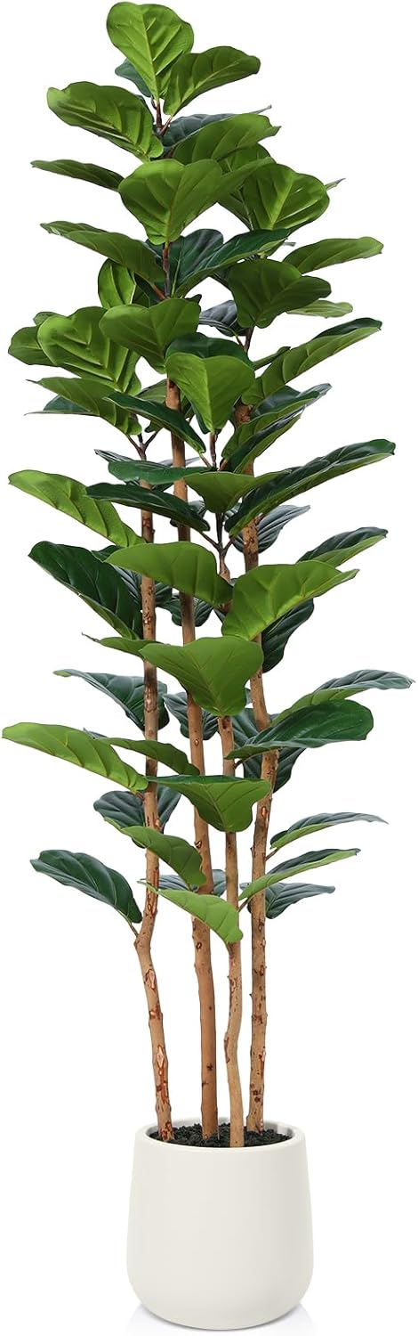 5ft Faux Ficus Tree with Wood Trunk