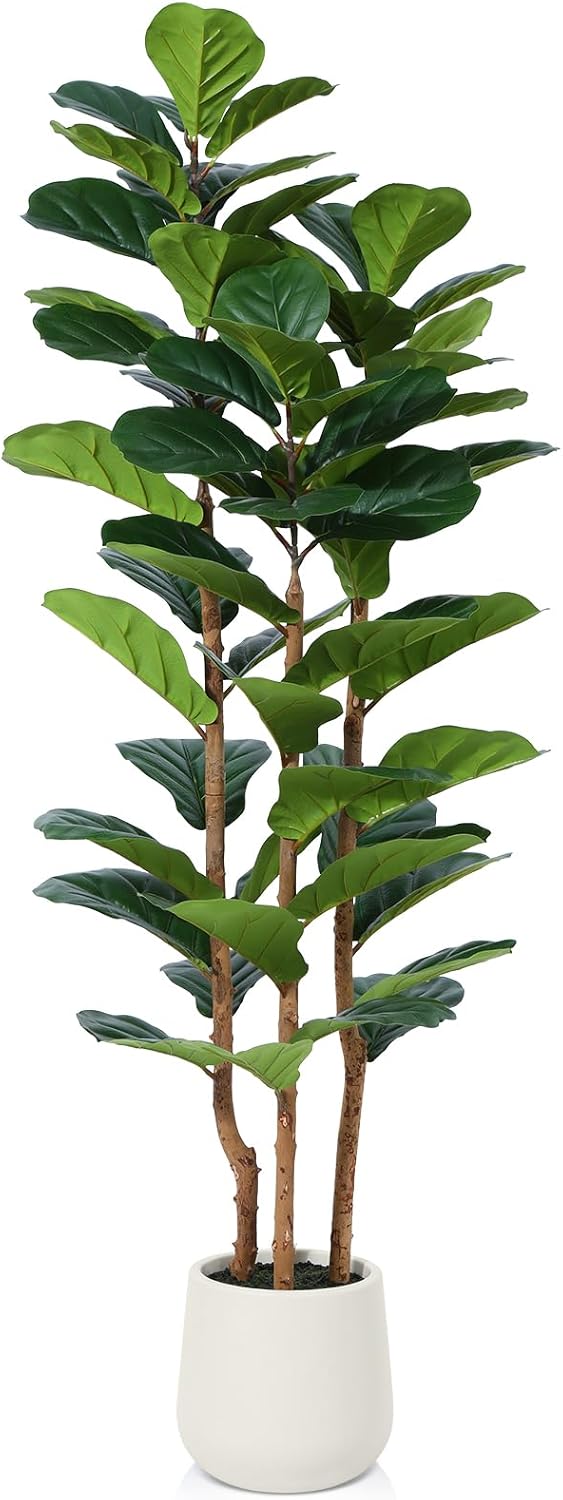 5ft Faux Ficus Tree with Wood Trunk
