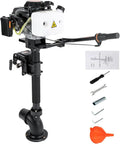 4 Stroke Outboard Motor, 4HP Heavy Duty Fishing Boat Engine with Wind Cooling CDI System, 55CC Jet Pump Boat Engine for Fishing Boats, Rubber Boats, 4hp Outboard Motor
