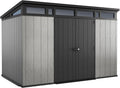 11x7 Modern Resin Outdoor Storage Shed Kit-Perfect to Store Patio Furniture, Garden Tools Bike Accessories, Beach Chairs and Lawn Mower